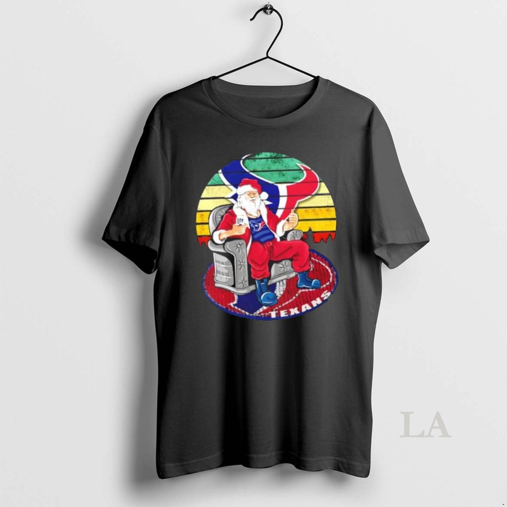 Original Houston Texans X Santa Claus Christmas Vintage Shirt Hoodie Sweatshirt | PurePodTees.com
