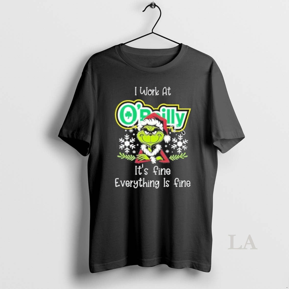 Original I Work At Santa Grinch X Oreilly Auto Parts Its Fine Everything Is Fine Shirt Hoodie Sweatshirt | PurePodTees.com
