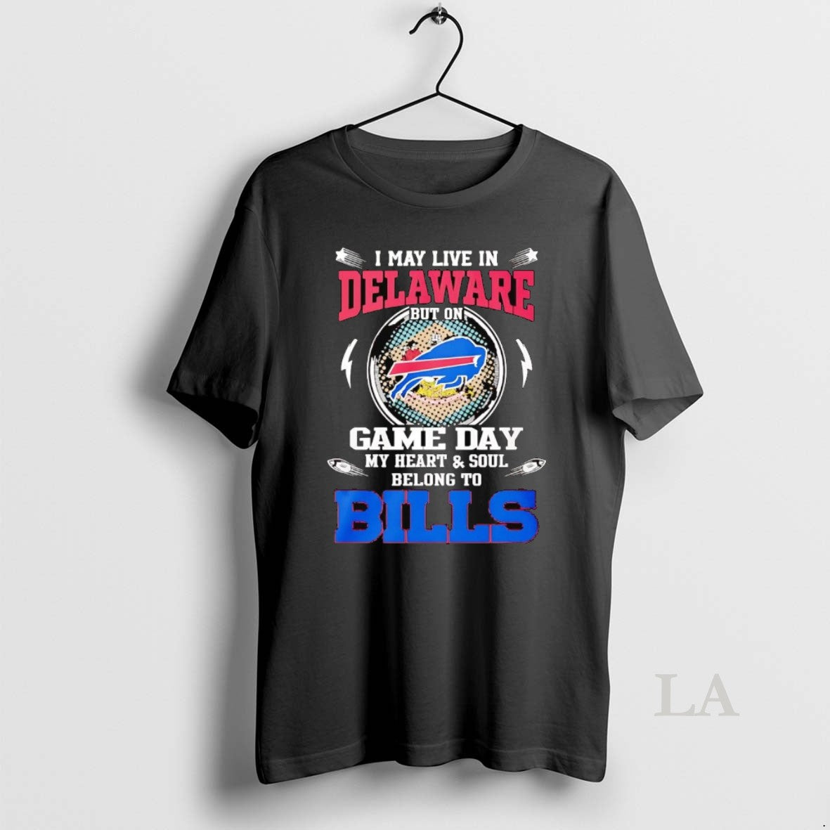 Original I May Live In Delaware But On Game Day My Heart And Soul Belong Shirt Hoodie Sweatshirt | PurePodTees.com
