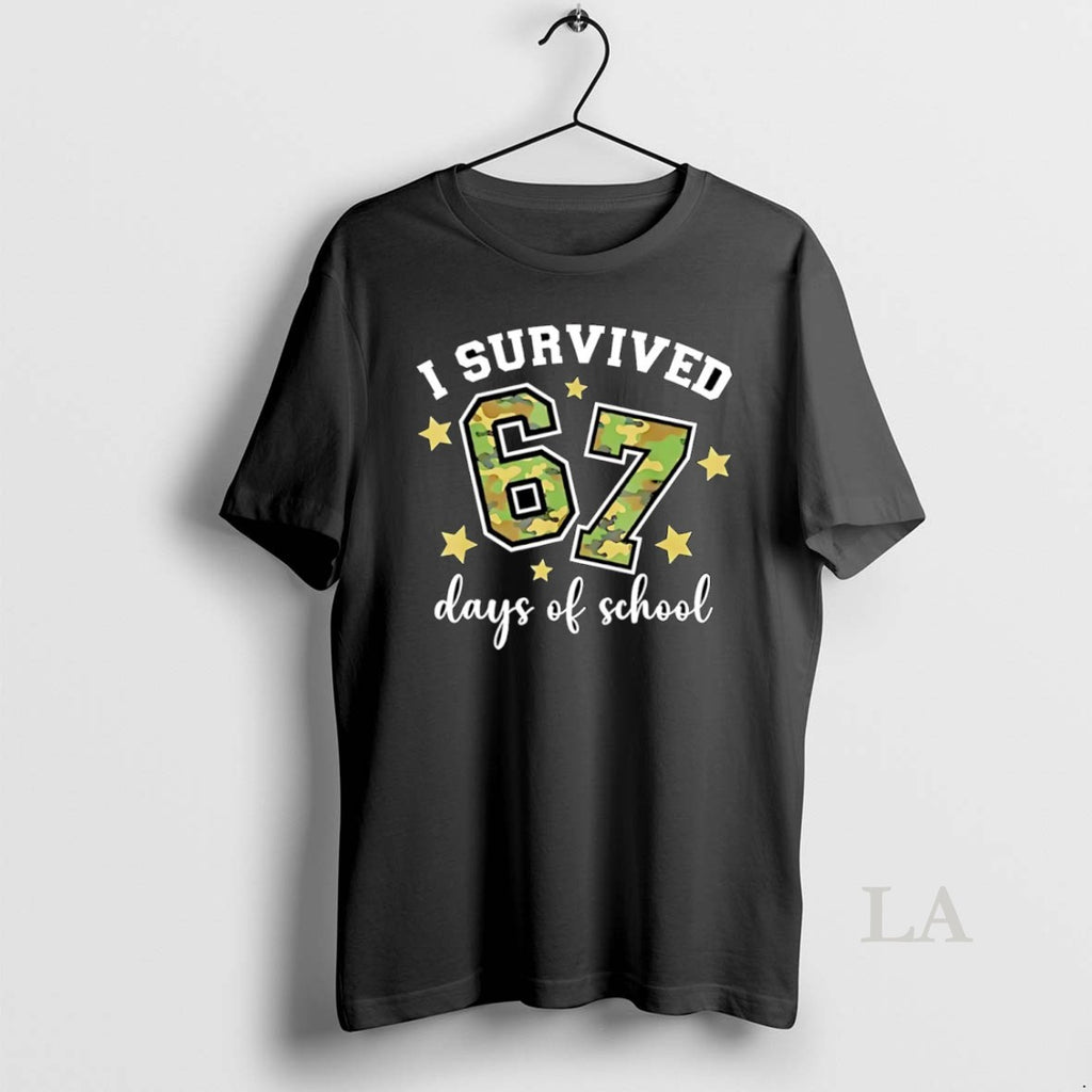 Original I Survived 67 Days Of School Camo Shirt Hoodie Sweatshirt | PurePodTees.com