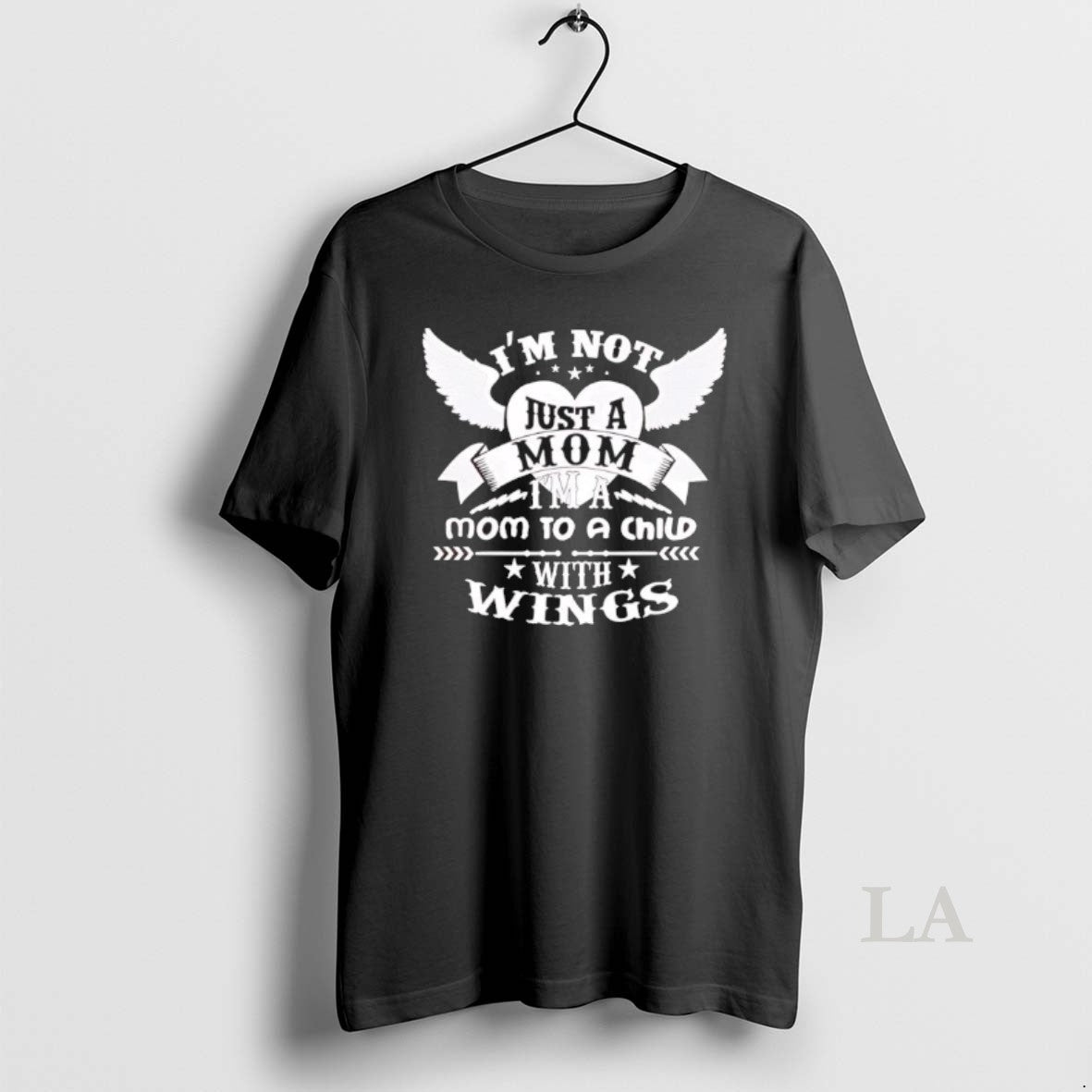 Original Im Not Just A Mom Im A Mom To A Child With Wings Black Shirt Hoodie Sweatshirt | PurePodTees.com