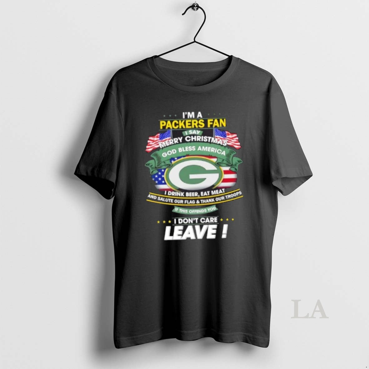 Original Im A Green Bay Packers Fan I Say Merry Christmas God Bless America Shirt Hoodie Sweatshirt | PurePodTees.com