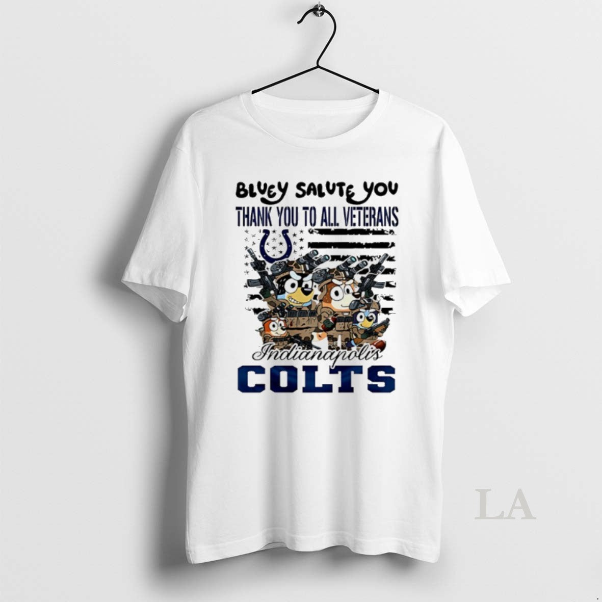 Original Indianapolis Colts Bluey Salute You Thank You To All Veterans Shirt Hoodie Sweatshirt | PurePodTees.com