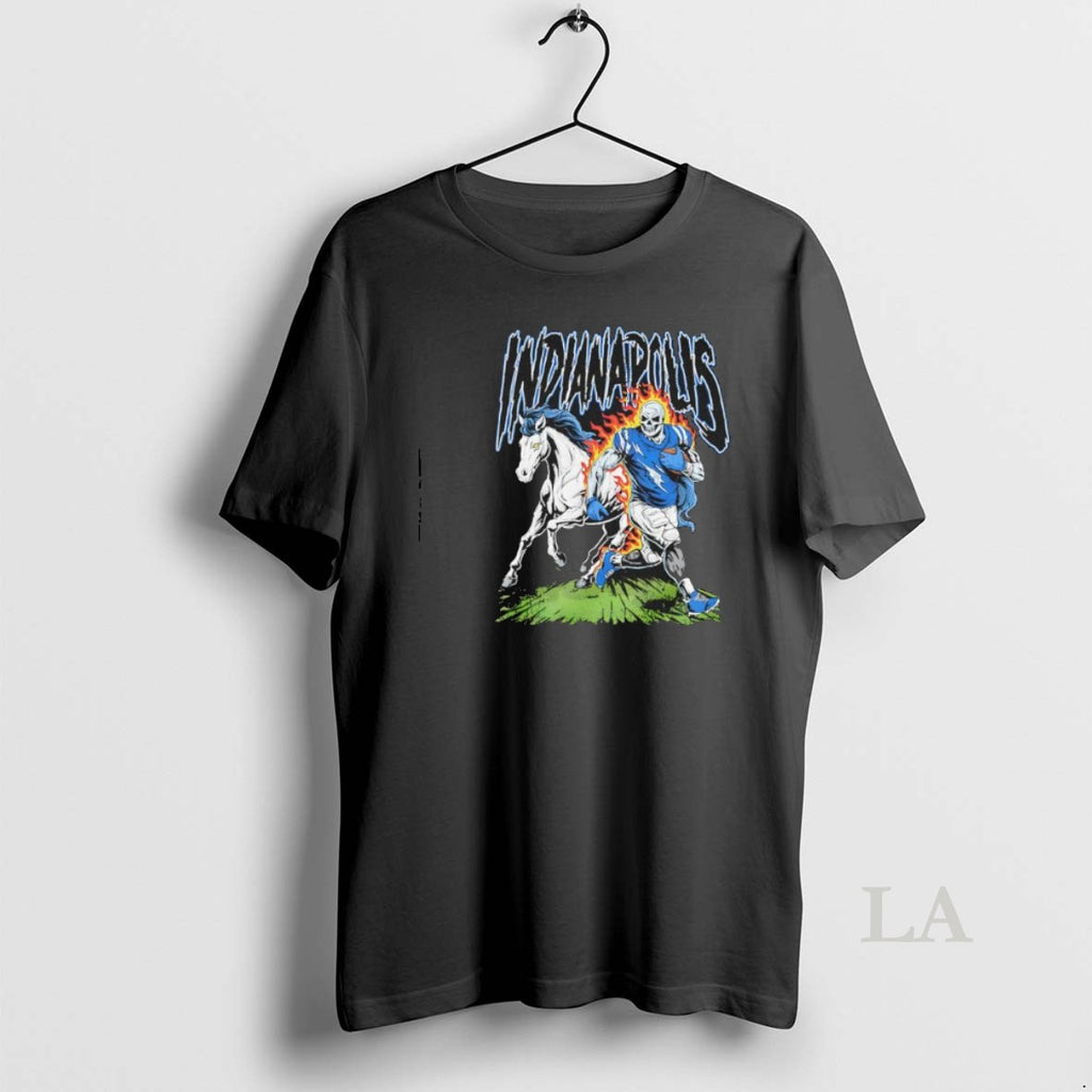 Original Indianapolis Colts Football Skeleton Player With Horse Graphic