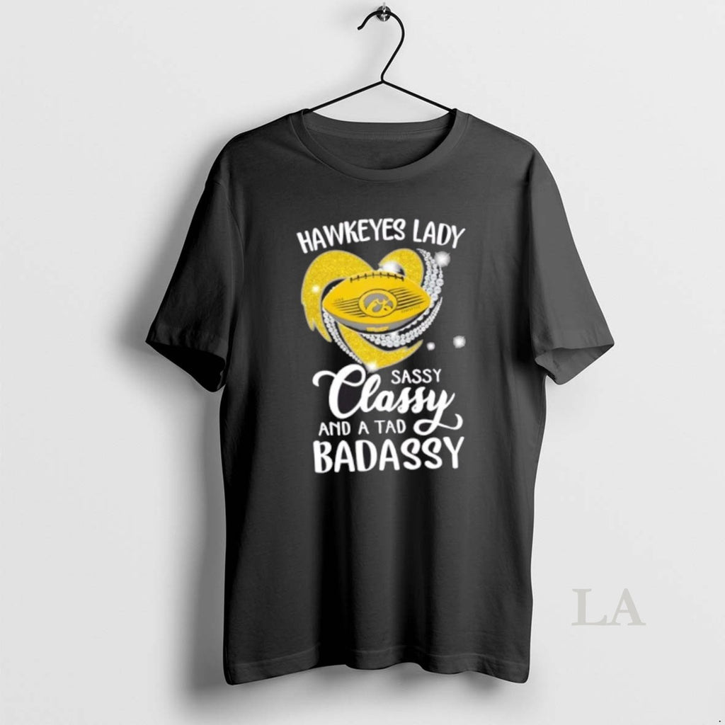 Original Iowa Hawkeyes Lady Sassy Classy And A Tad Badassy Diamond Heart Shirt Hoodie Sweatshirt | PurePodTees.com