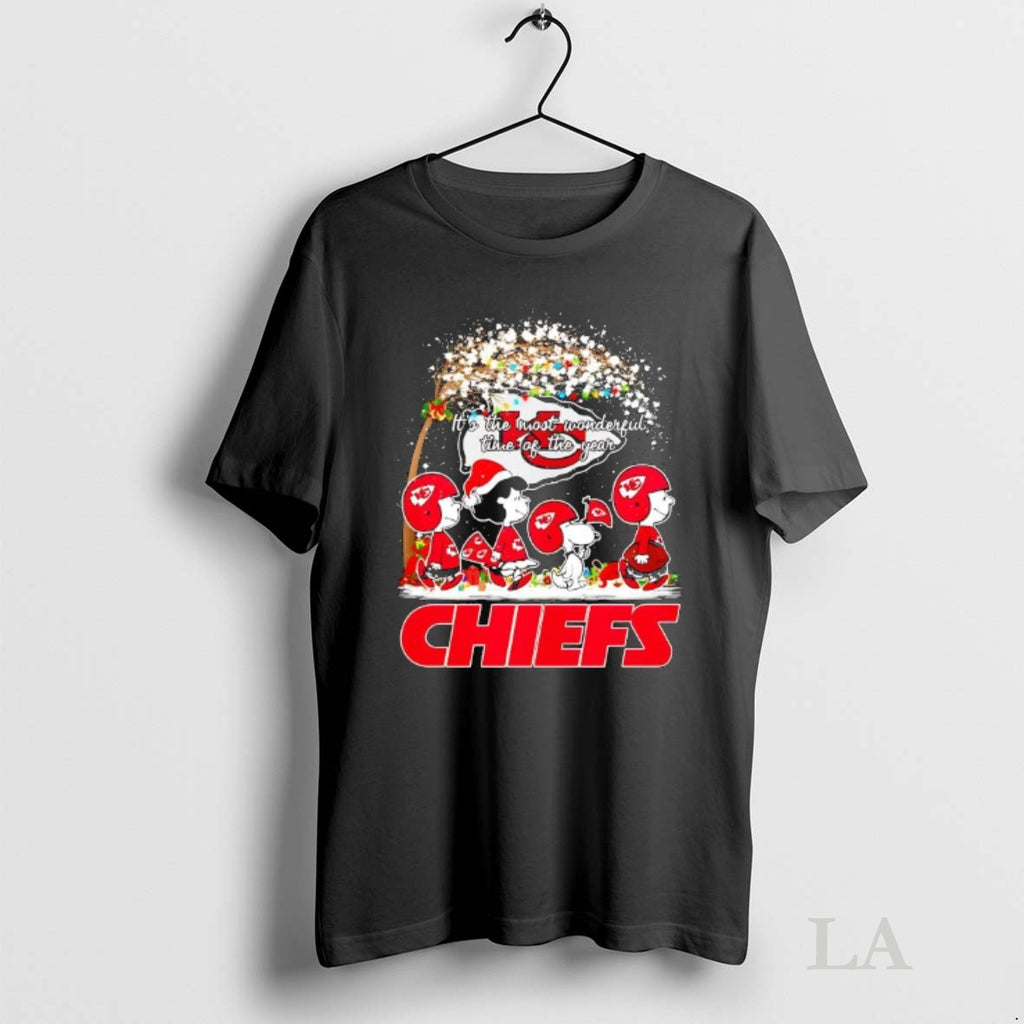 Original Its The Most Wonderful Time Of The Year Kansas City Chiefs Peanuts Characters Shirt Hoodie Sweatshirt