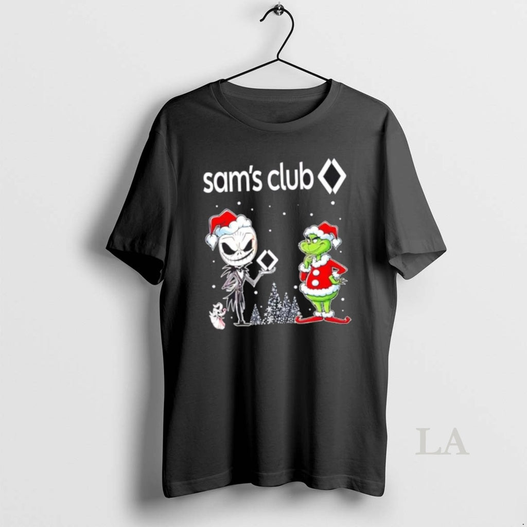 Original Jack Skellington And Grinch X Sams Club Is This Jolly Enough Christmas Shirt Hoodie Sweatshirt | PurePodTees.com