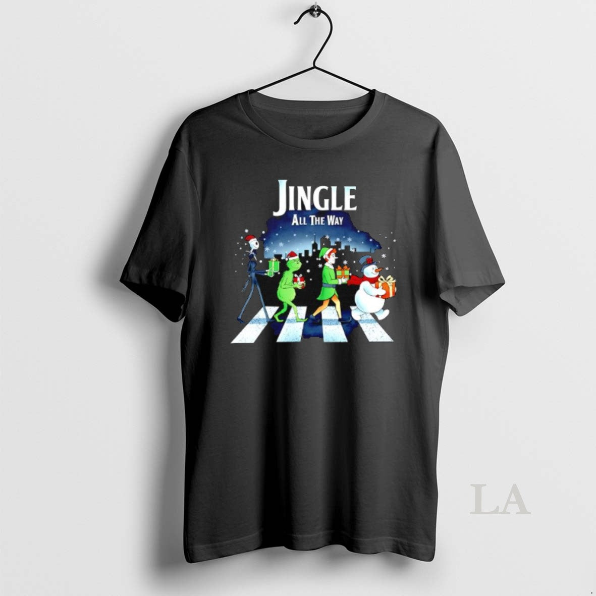 Original Jack Skellington X Abbey Road Jingle All The Way Chrismas Graphic Shirt Hoodie Sweatshirt | PurePodTees.com
