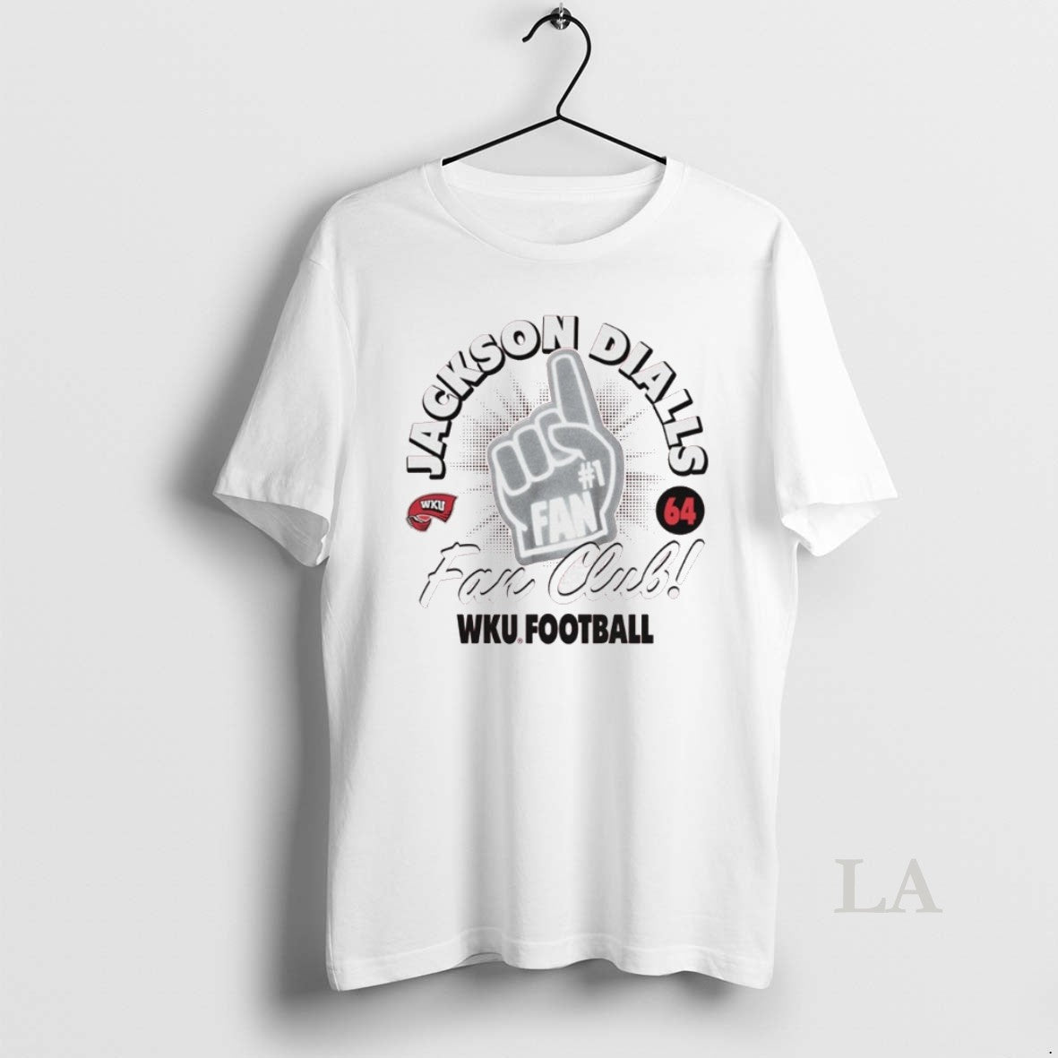Original Jackson Dialls Red Fan Club Wku Football 64 Shirt Hoodie Sweatshirt | PurePodTees.com