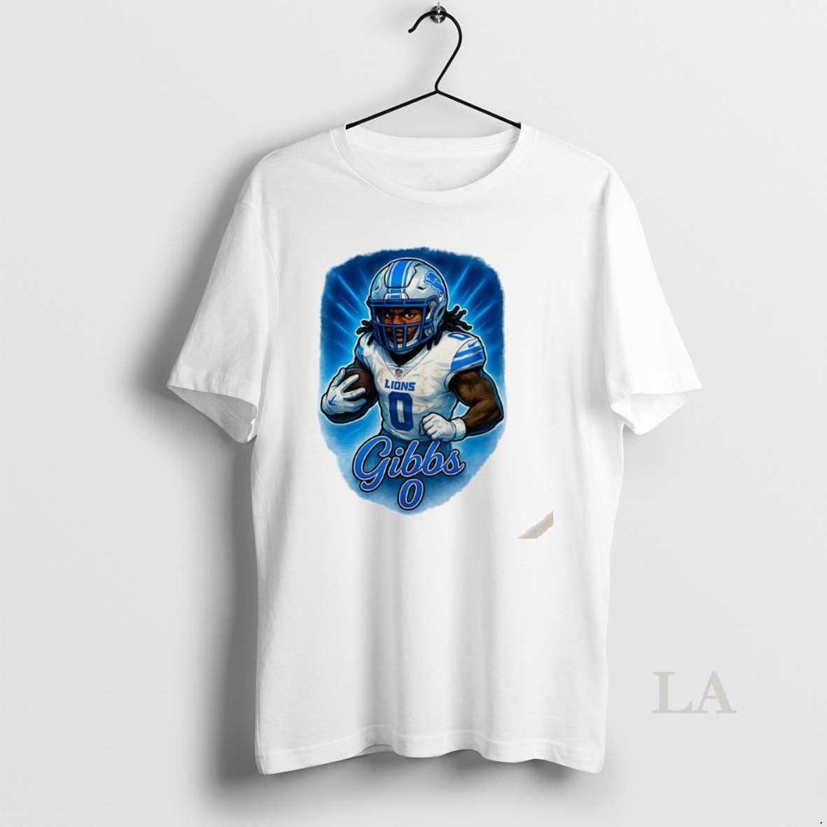 Original Jahmyr Gibbs Detroit Lions Football Number 0 Caricature Shirt Hoodie Sweatshirt | PurePodTees.com