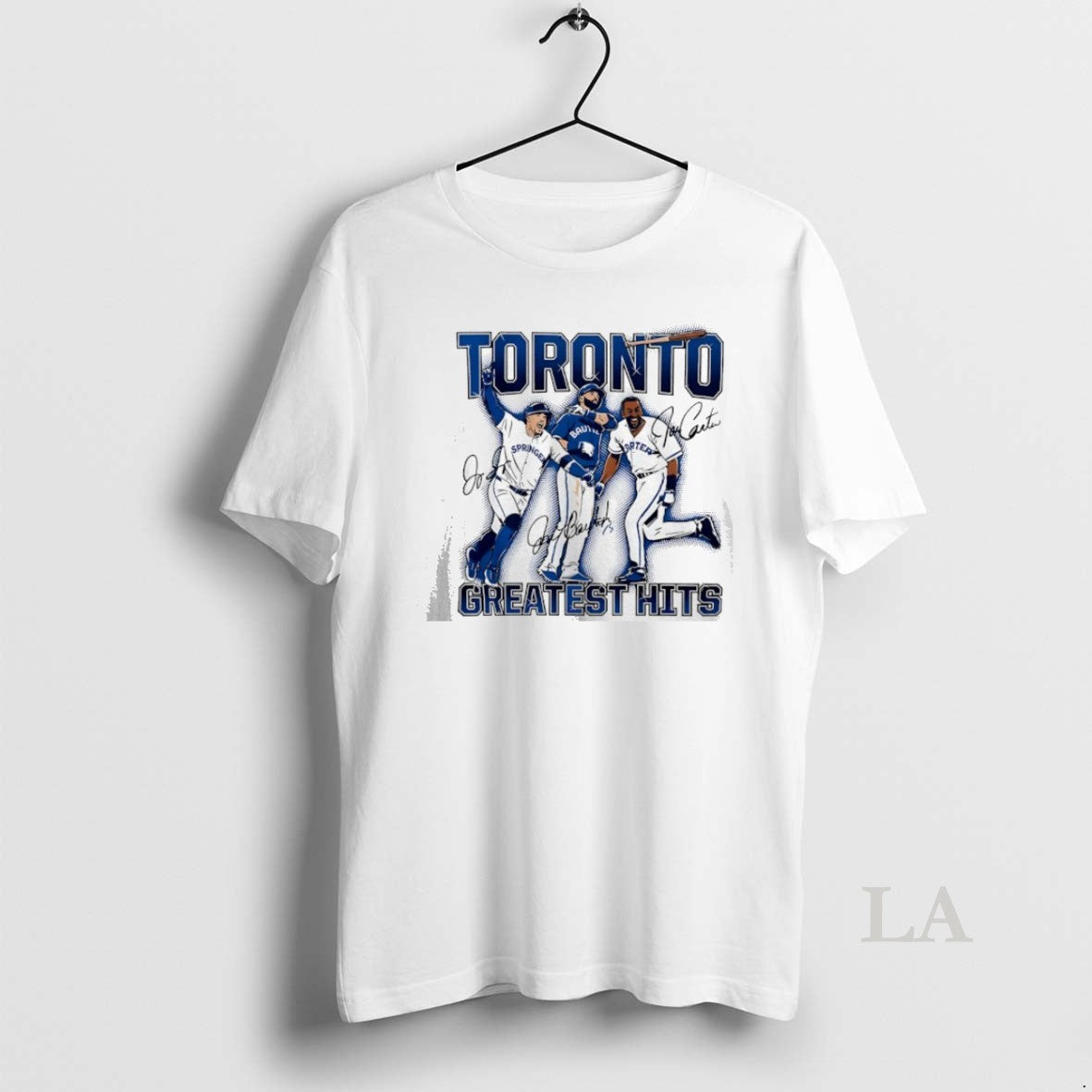 Original Joe Carter Jose Bautista And George Springer Toronto Blue Jays Greatest Hits Signature Shirt Hoodie Sweatshirt