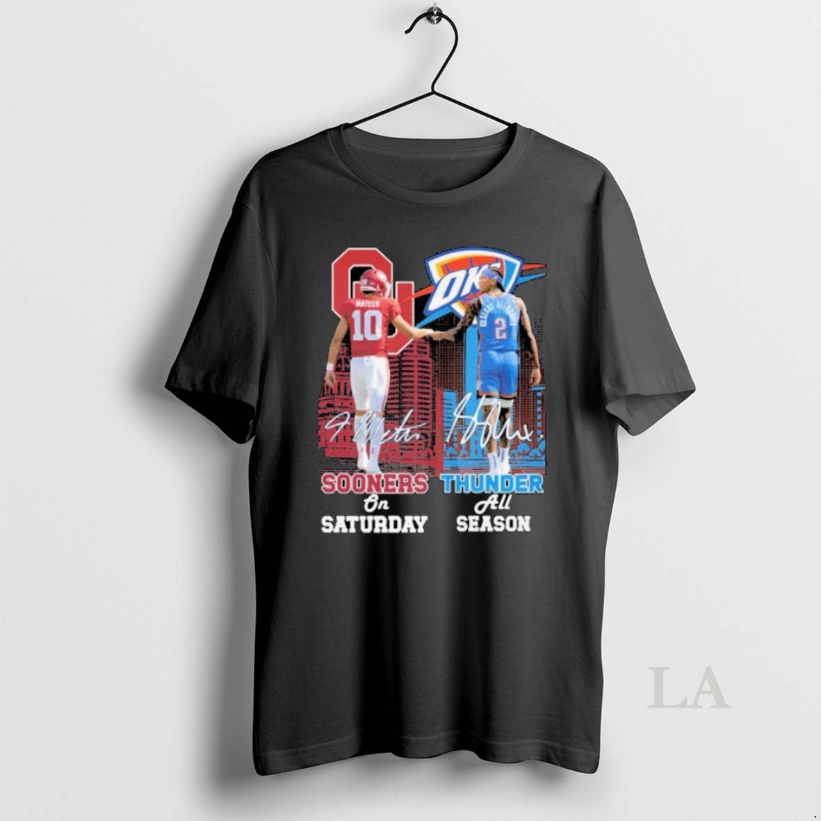 Original John Mateer And Shai Gilgeous Alexander Oklahoma Sooners On Oklahoma City Thunder Thunder All Shirt Hoodie...