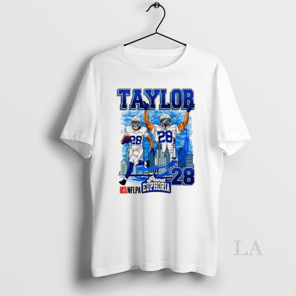 Original Jonathan Taylor Indianapolis Colts Football Number 28 Skyline Cartoon Shirt Hoodie Sweatshirt | PurePodTees.com