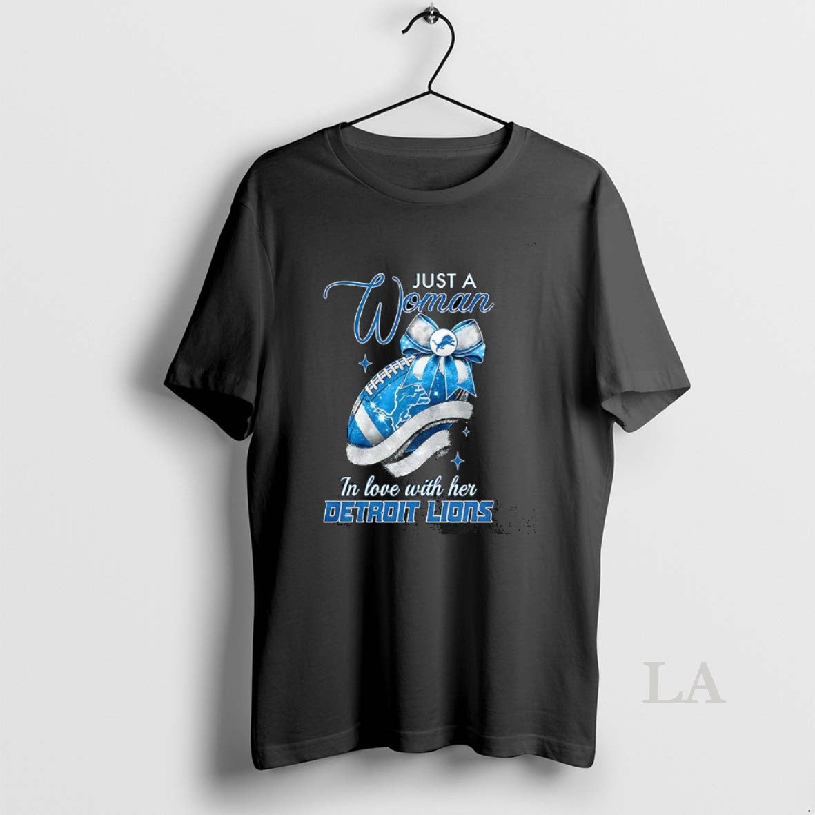 Original Just A Woman In Love With Her Detroit Lions Logo Shirt Hoodie Sweatshirt | PurePodTees.com