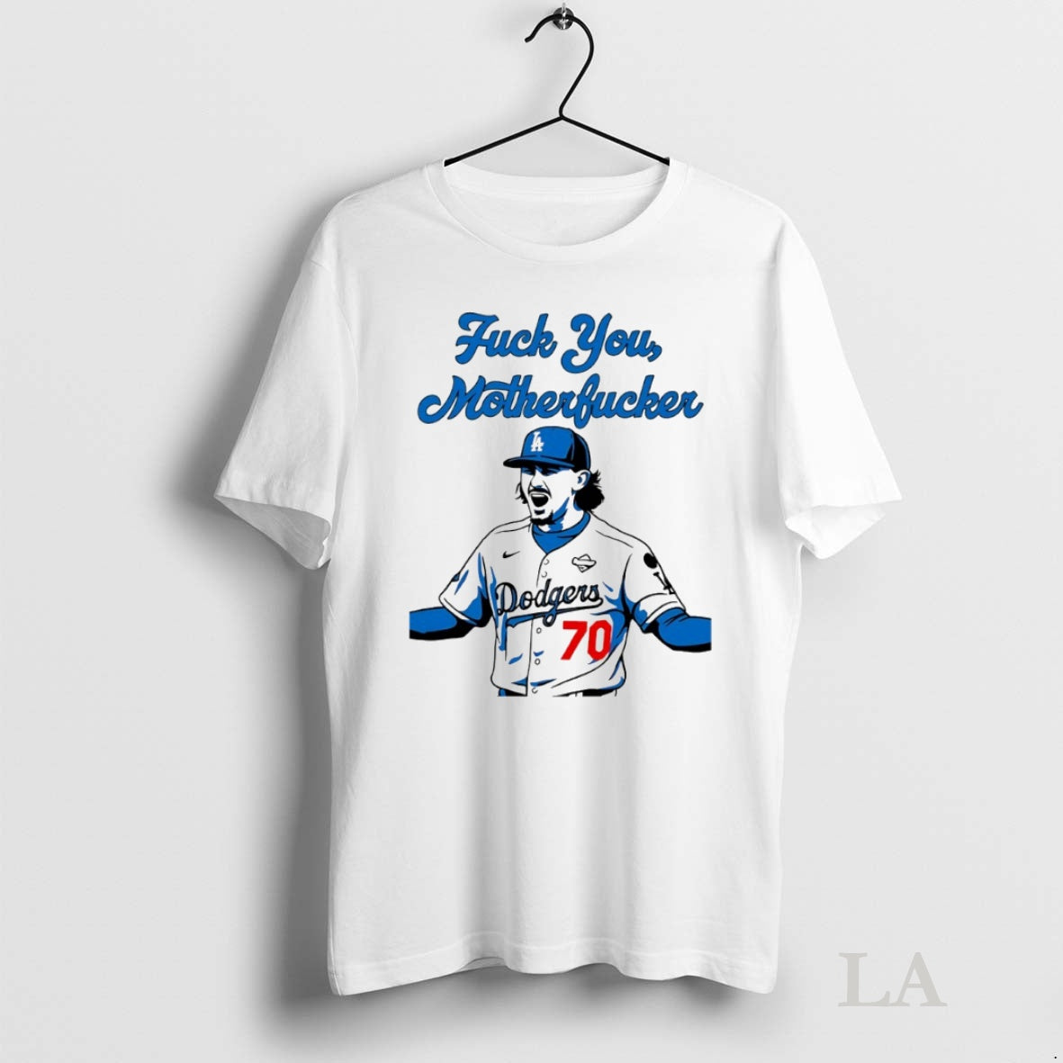 Original Justin Wrobleski 70 Los Angeles Dodgers Fck You Motherfcker Circle Shirt Hoodie Sweatshirt | PurePodTees.com