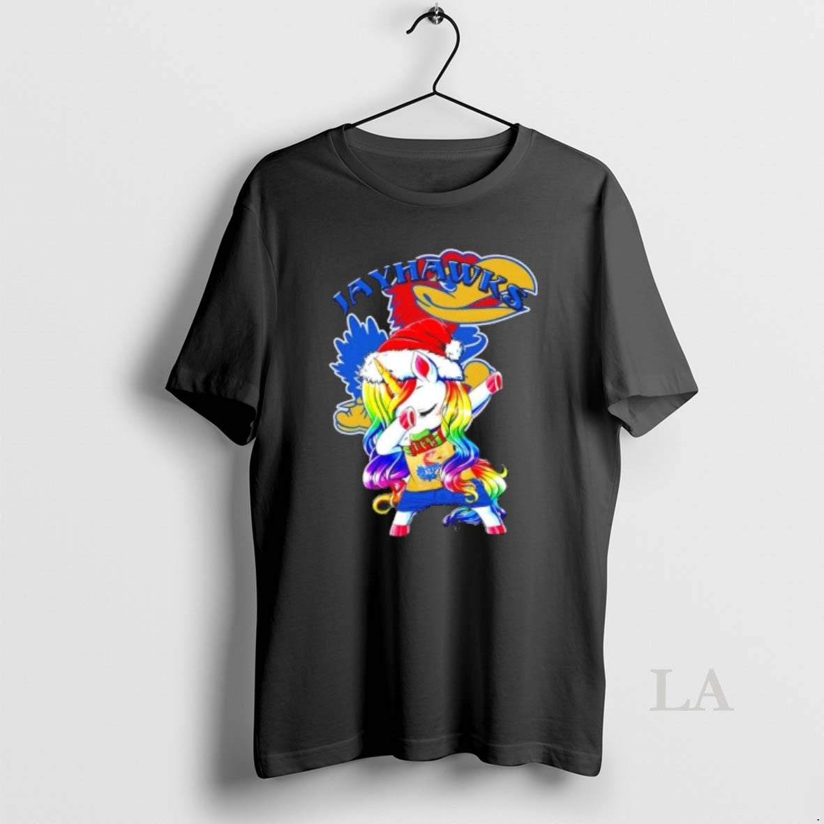 Original Kansas Jayhawks Football X Unicorn Santa Hat Dabbing Merry Christmas Shirt Hoodie Sweatshirt | PurePodTees.com