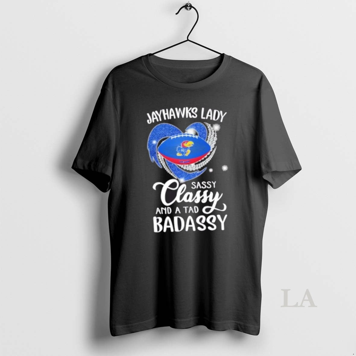 Original Kansas Jayhawks Lady Sassy Classy And A Tad Badassy Diamond Heart Shirt Hoodie Sweatshirt | PurePodTees.com