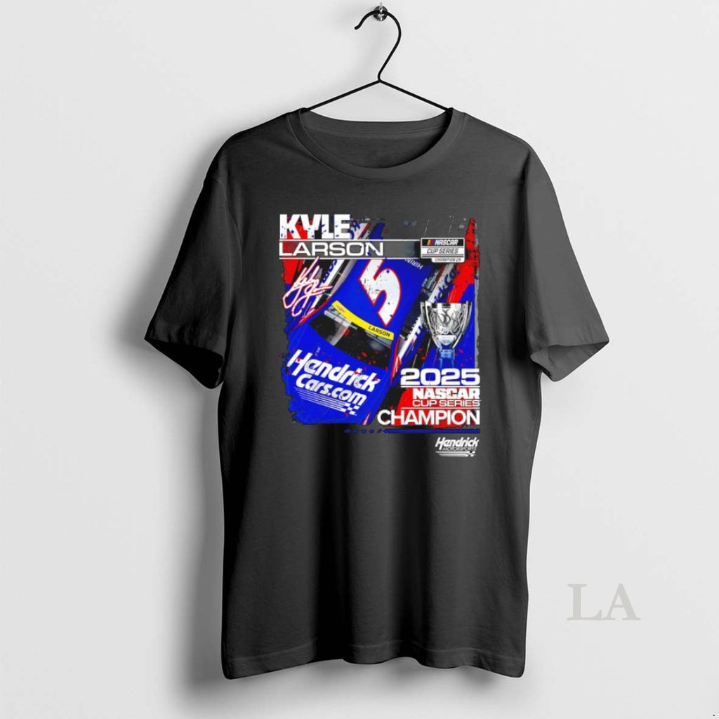 Original Kyle Larson Hendrick 5 2025 Nascar Cup Series Champion Car Signature Shirt Hoodie Sweatshirt | PurePodTees.com