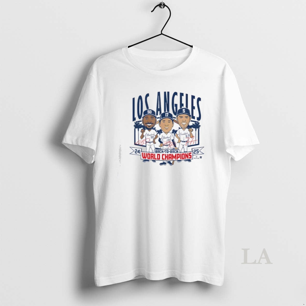 Original La Baseball Back To Back World Champs Caricatures Shirt Hoodie Sweatshirt | PurePodTees.com