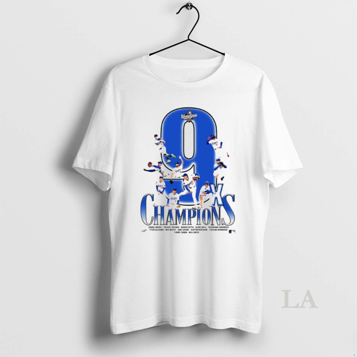 Original La Dodgers 2025 World Series Champions 9x Time Player Name Shirt Hoodie Sweatshirt | PurePodTees.com