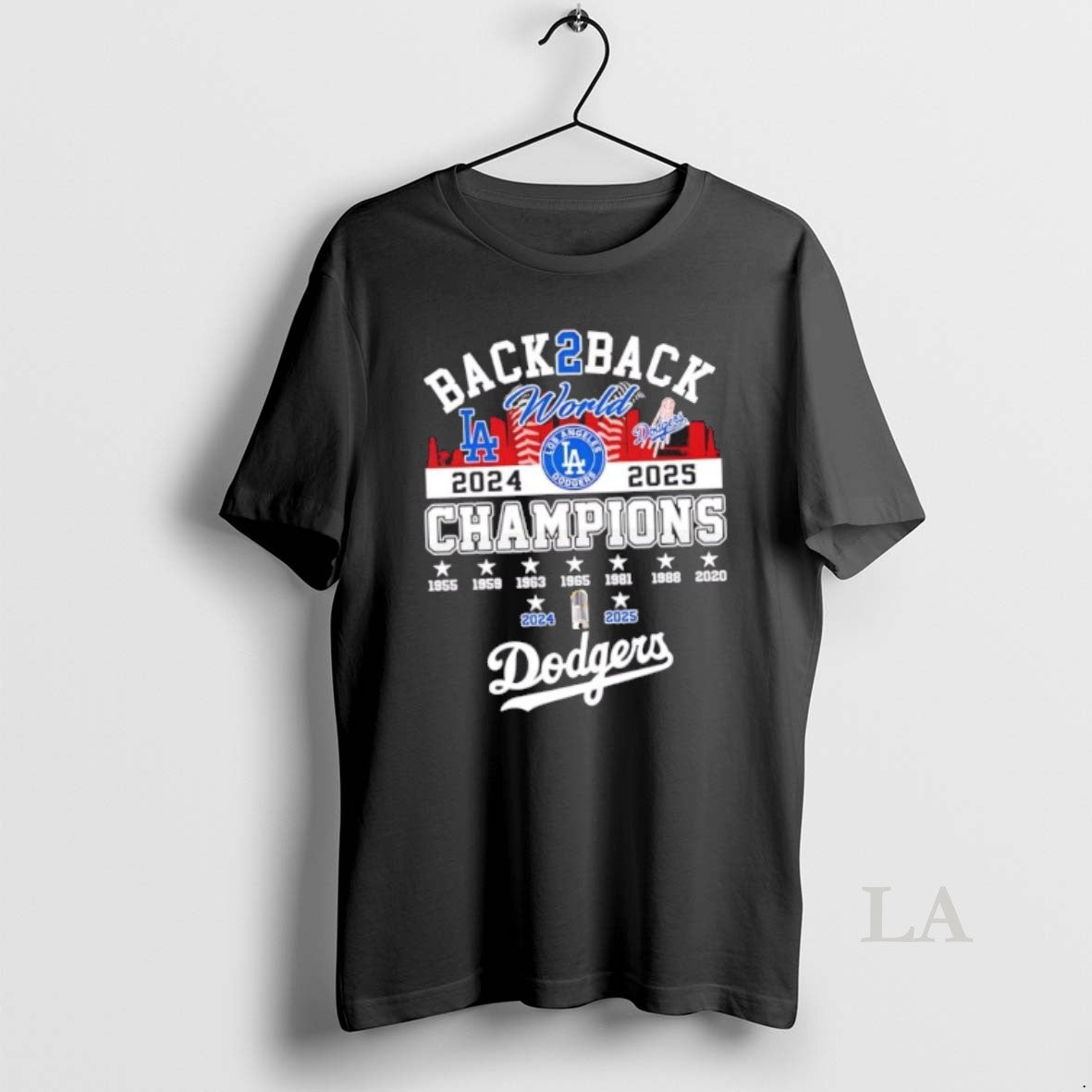 Original La Dodgers 9 Time World Series Champions 2025 Back To Back City Skyline Shirt Hoodie Sweatshirt | PurePodTees.com