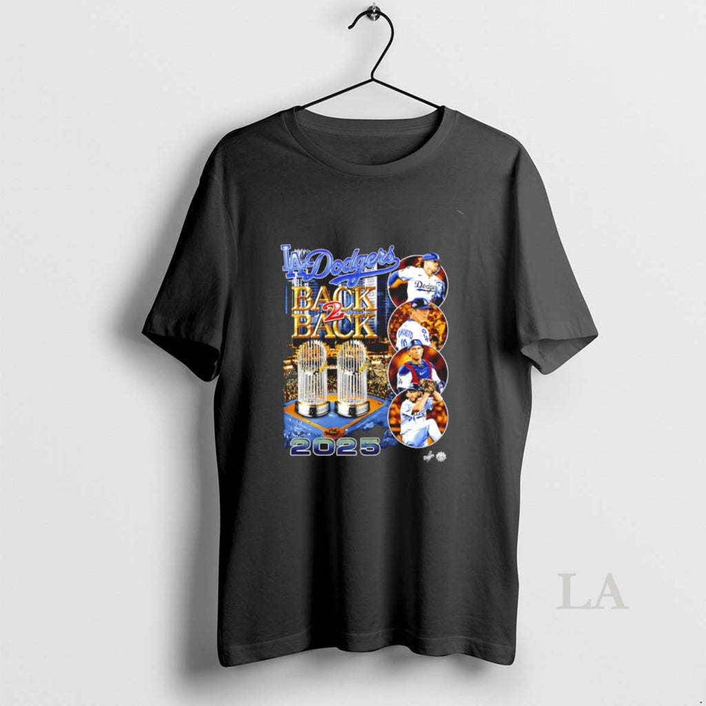Original La Dodgers Back 2 Back 2025 World Champions Trophies 90s Bootleg Shirt Hoodie Sweatshirt | PurePodTees.com