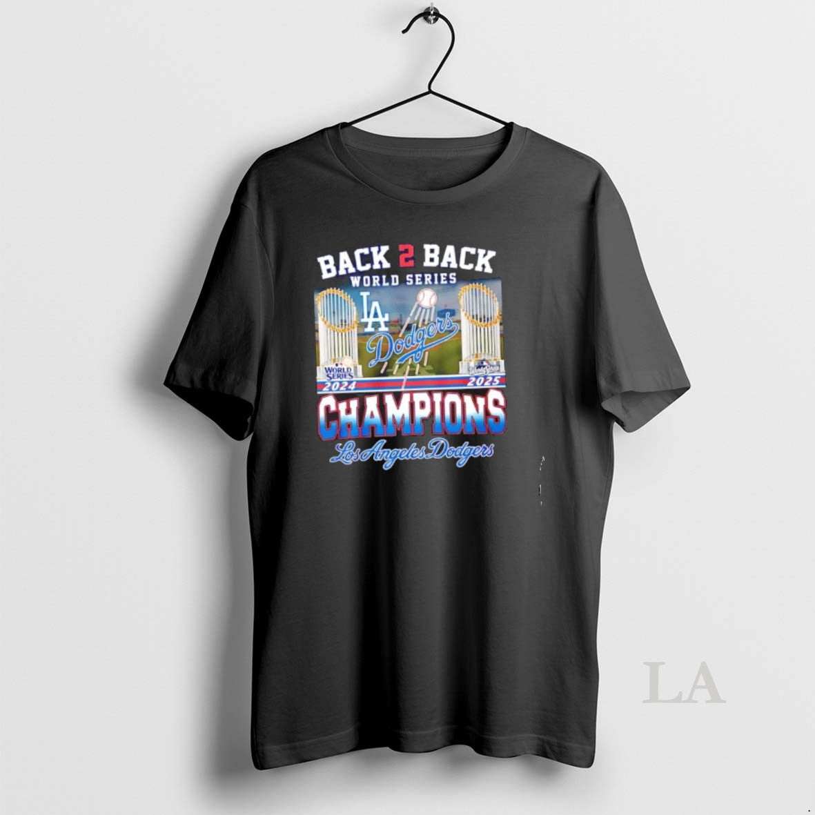 Original La Dodgers Back To Back 2024 2025 World Series Champions Trophy Shirt Hoodie Sweatshirt | PurePodTees.com