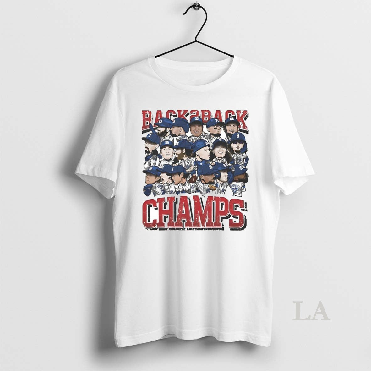 Original La Dodgers Back To Back Champs 2025 Caricature Shirt Hoodie Sweatshirt | PurePodTees.com