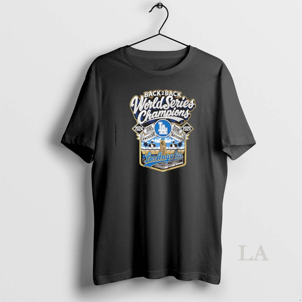 Original La Dodgers 2024 2025 Back 2 Back Champions Jobs American Done National Shirt Hoodie Sweatshirt | PurePodTees.com