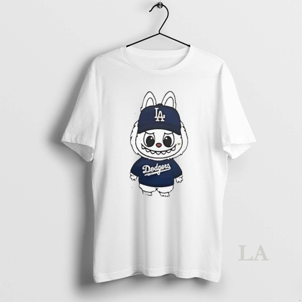 Original Labubu Wearing A Los Angeles Dodgers Shirt Hoodie Sweatshirt | PurePodTees.com