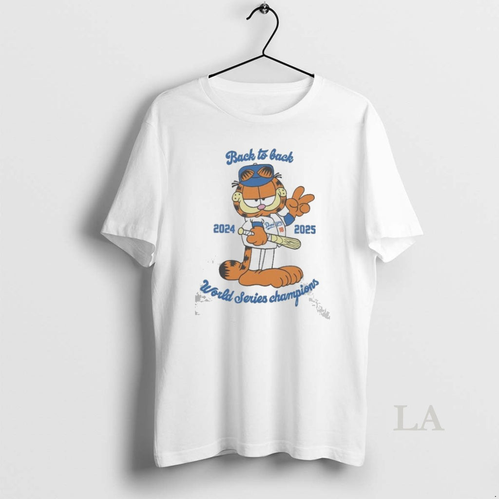 Original Lasagna Cat Los Angeles Dodgers Back 2 Back World Series Champions 2025 Shirt Hoodie Sweatshirt | PurePodTees.com