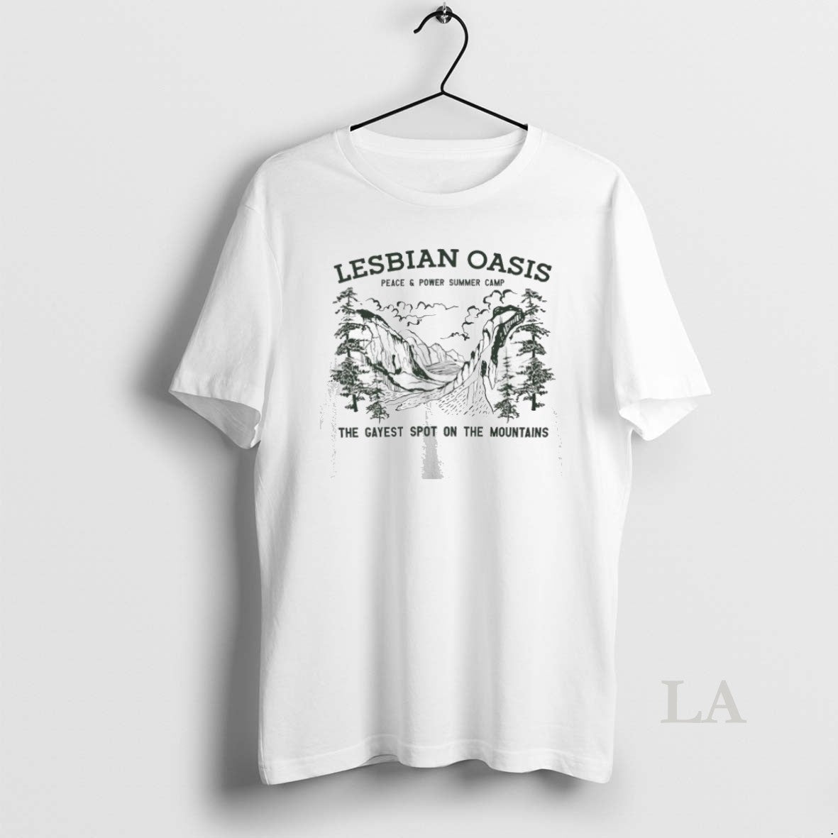 Original Lesbian Oasis Peace And Power Summer Camp The Gayest Spot On The Mountains Shirt Hoodie Sweatshirt | PurePodTees.com