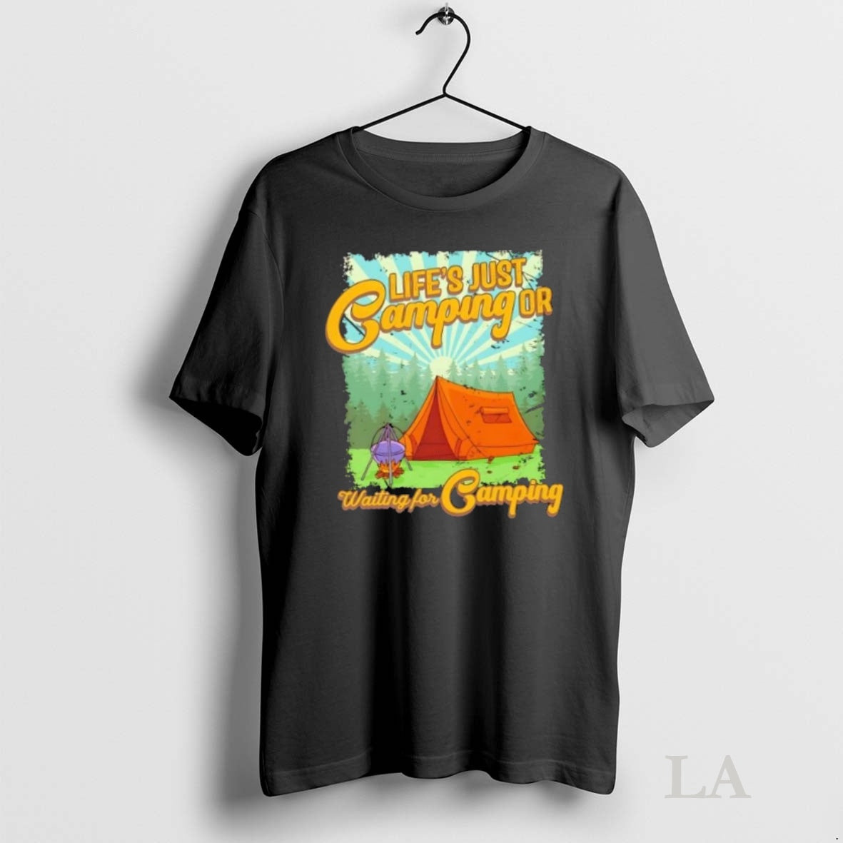 Original Lifes Just Camping Or Waiting For Camping Shirt Hoodie Sweatshirt | PurePodTees.com