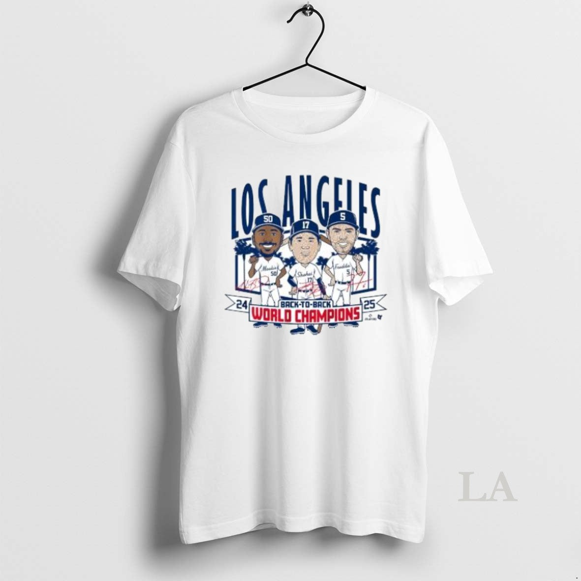 Original Los Angeles Baseball Back To Back World Champs Caricatures 2025 Shirt Hoodie Sweatshirt | PurePodTees.com