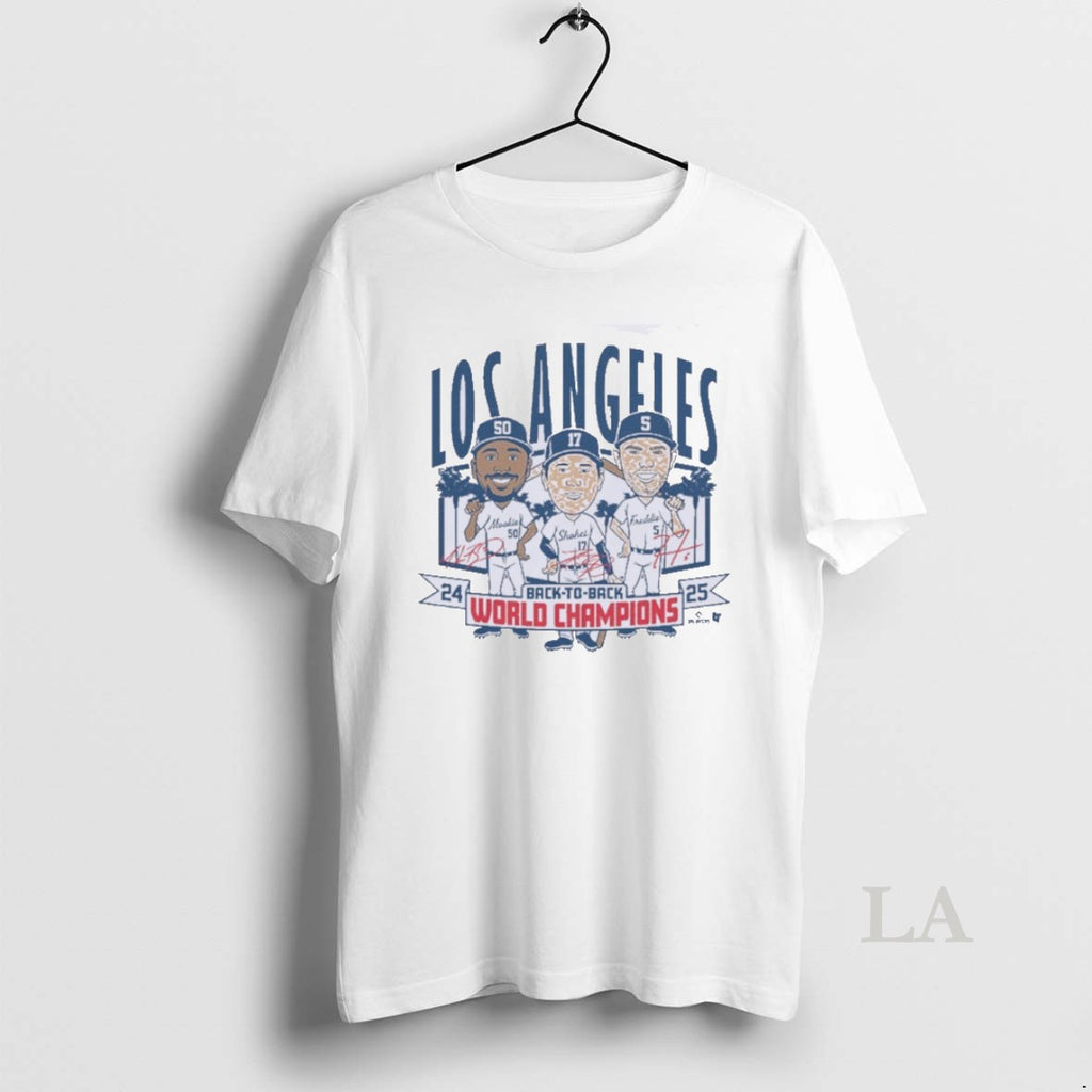 Original Los Angeles Baseball Back To Back World Champs Caricatures Shirt Hoodie Sweatshirt | PurePodTees.com