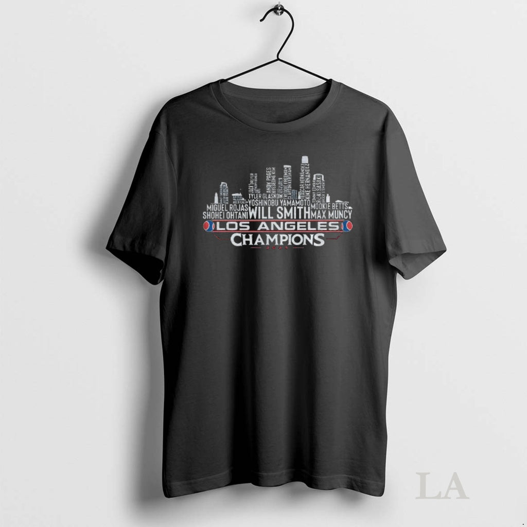 Original Los Angeles Baseball World Champions Team Series 2025 La City Skyline Shirt Hoodie Sweatshirt | PurePodTees.com