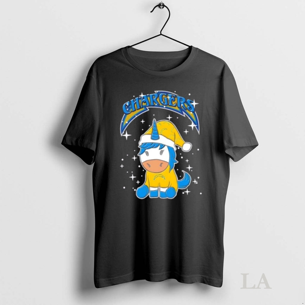Original Los Angeles Chargers Football X Unicorn Merry Christmas Shirt Hoodie Sweatshirt | PurePodTees.com