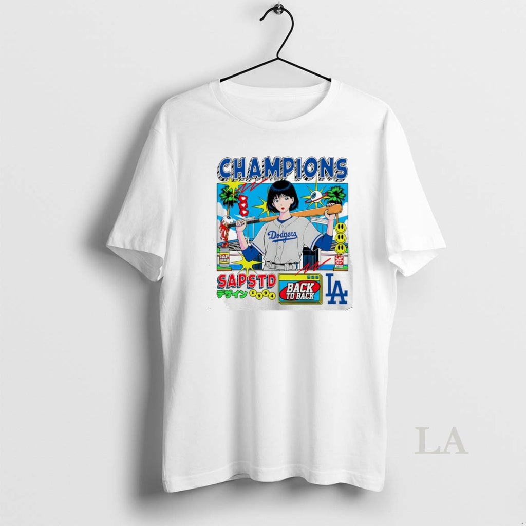 Original Los Angeles Dodger 2025 Back To Back World Champs Anime Shirt Hoodie Sweatshirt | PurePodTees.com