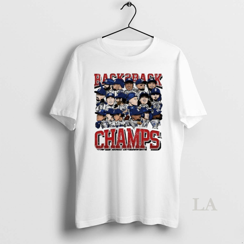 Original Los Angeles Dodgers 2025 Back 2 Back Champs Players Cartoon Shirt Hoodie Sweatshirt | PurePodTees.com