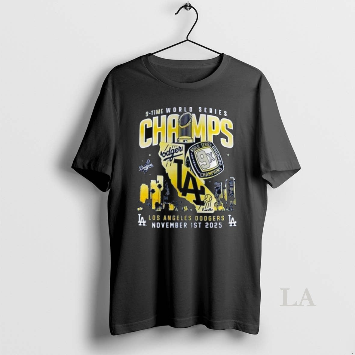 Original Los Angeles Dodgers 2025 Ws Champions 9x Long Sleve Shirt Hoodie Sweatshirt | PurePodTees.com