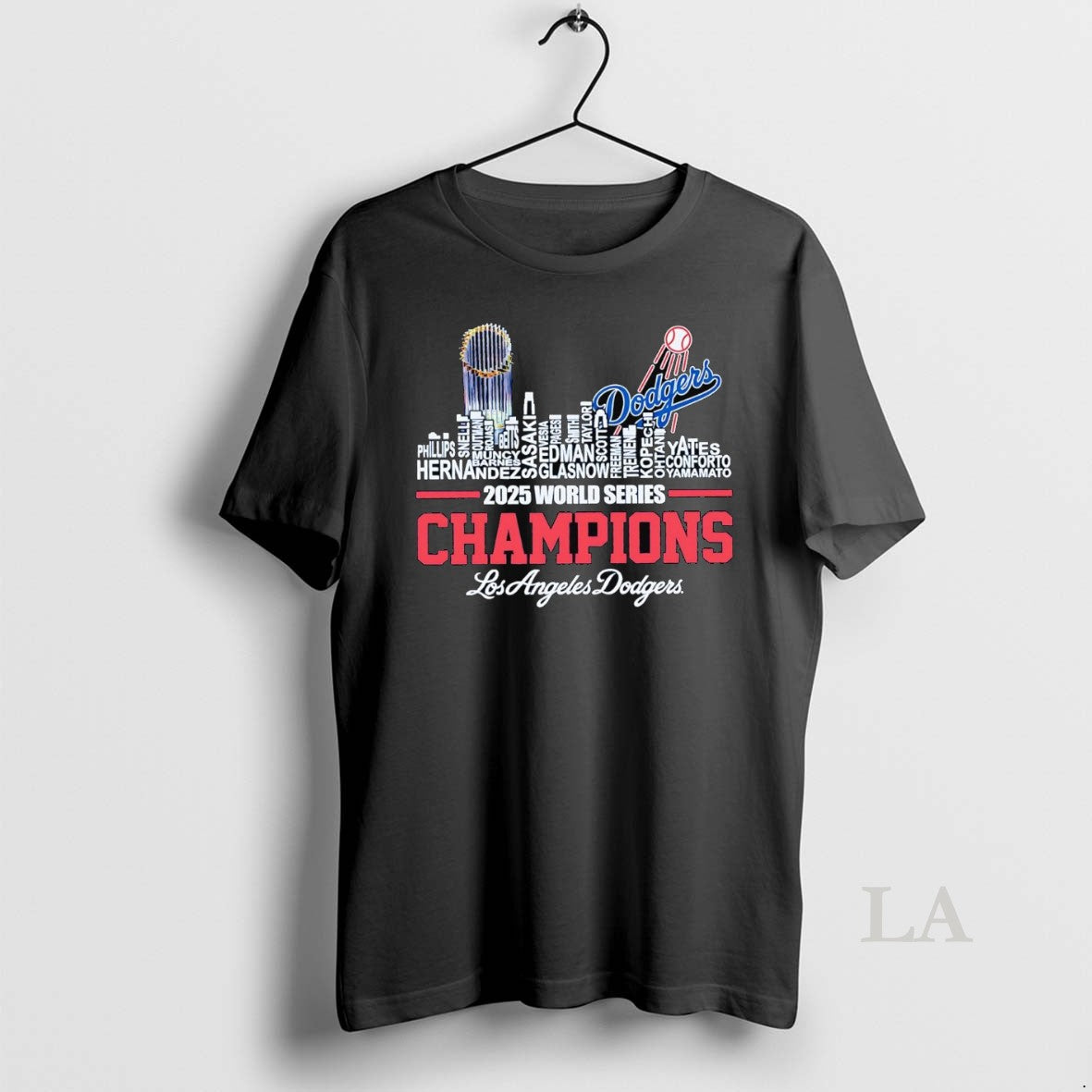 Original Los Angeles Dodgers 2025 World Series Champions Players Names Skyline Shirt Hoodie Sweatshirt | PurePodTees.com