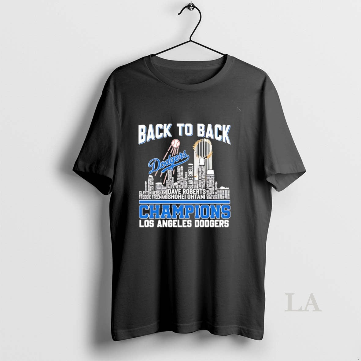 Original Los Angeles Dodgers Back 2 Back 2025 World Champions Players Names City Skyline Shirt Hoodie Sweatshirt