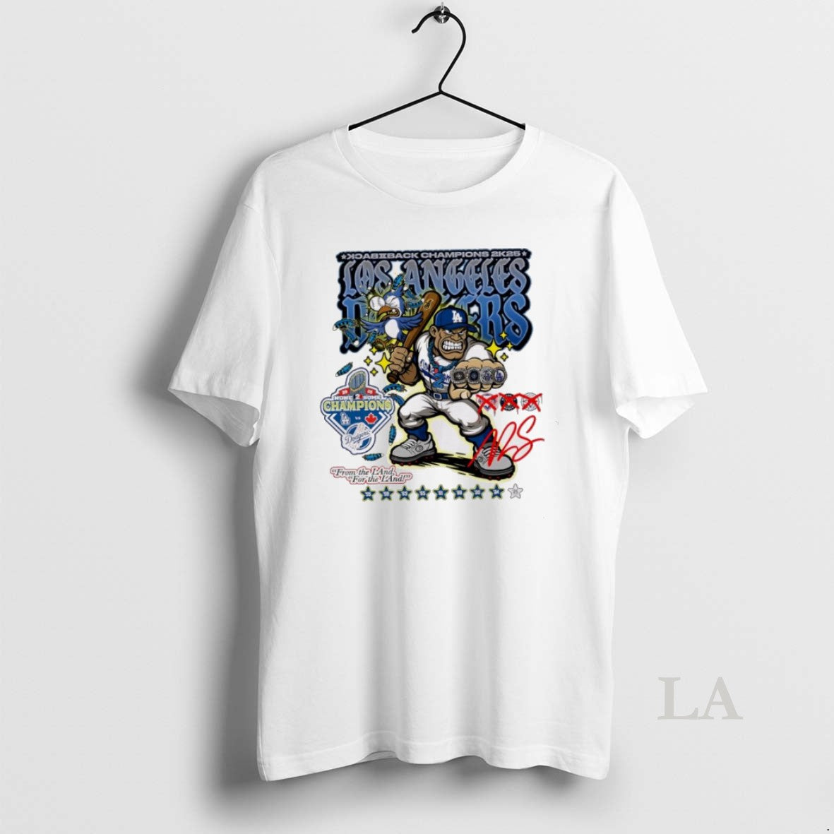 Original Los Angeles Dodgers Back 2k25 Champions None 2 Some Cartoon Shirt Hoodie Sweatshirt | PurePodTees.com