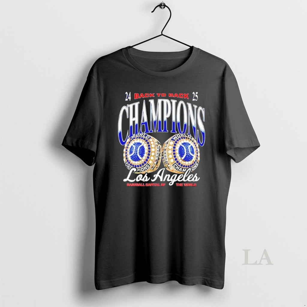 Original Los Angeles Dodgers Back To Back 2024 2025 World Baseball Champions Rings Shirt Hoodie Sweatshirt | PurePodTees.com