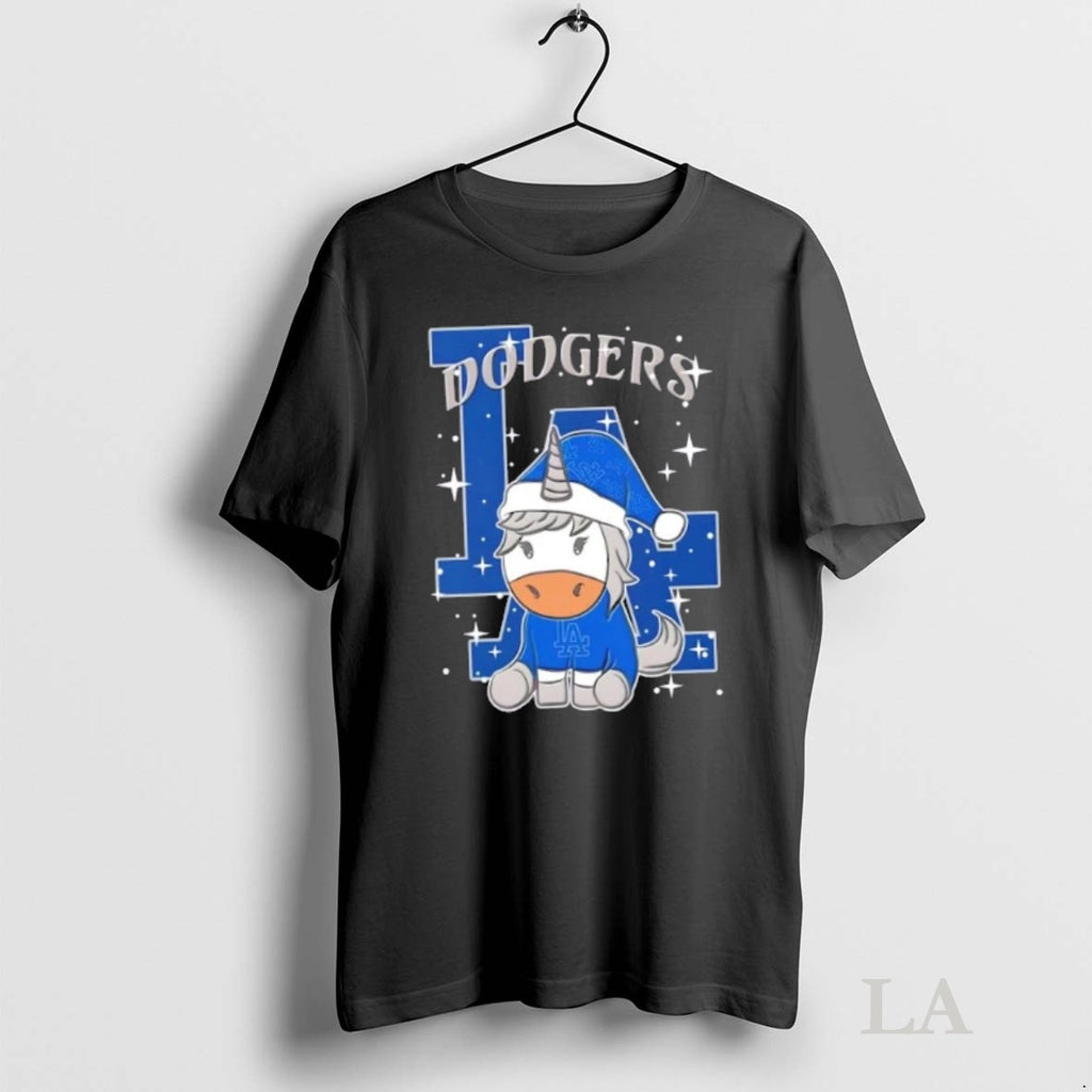 Original Los Angeles Dodgers Baseball X Unicorn Merry Christmas Shirt Hoodie Sweatshirt | PurePodTees.com