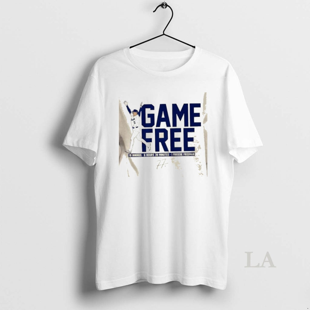 Original Los Angeles Dodgers Freddie Freeman Game Free Walk Off Signature Shirt Hoodie Sweatshirt | PurePodTees.com