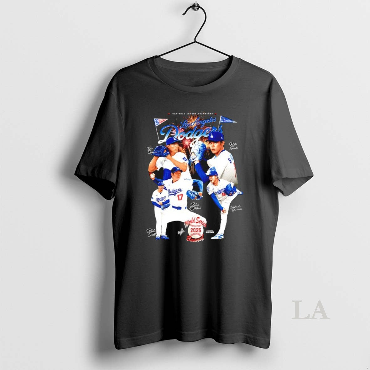 Original Los Angeles Dodgers National League Champions 2025 World Series Signature Graphic Shirt Hoodie Sweatshirt