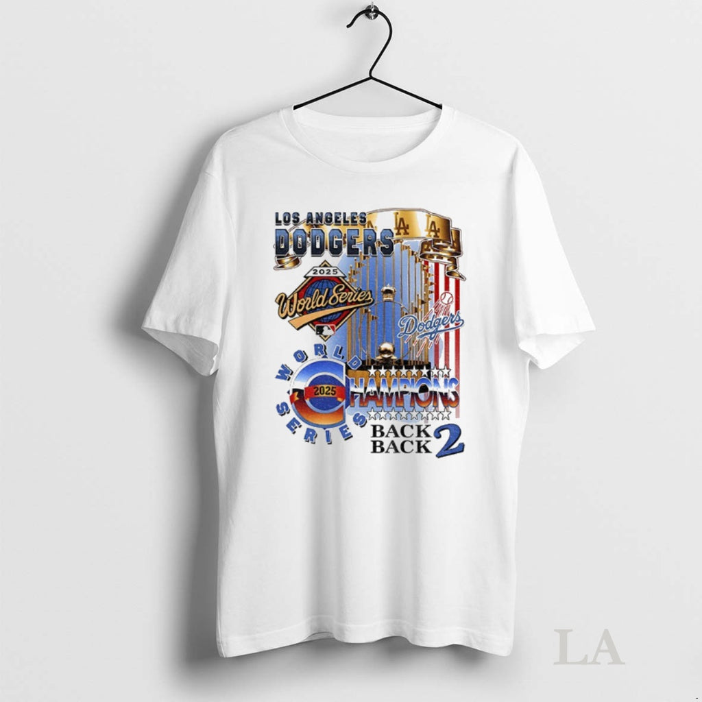 Original Los Angeles Dodgers Trophy World Series Back 2 Back Champions 2025 Shirt Hoodie Sweatshirt | PurePodTees.com