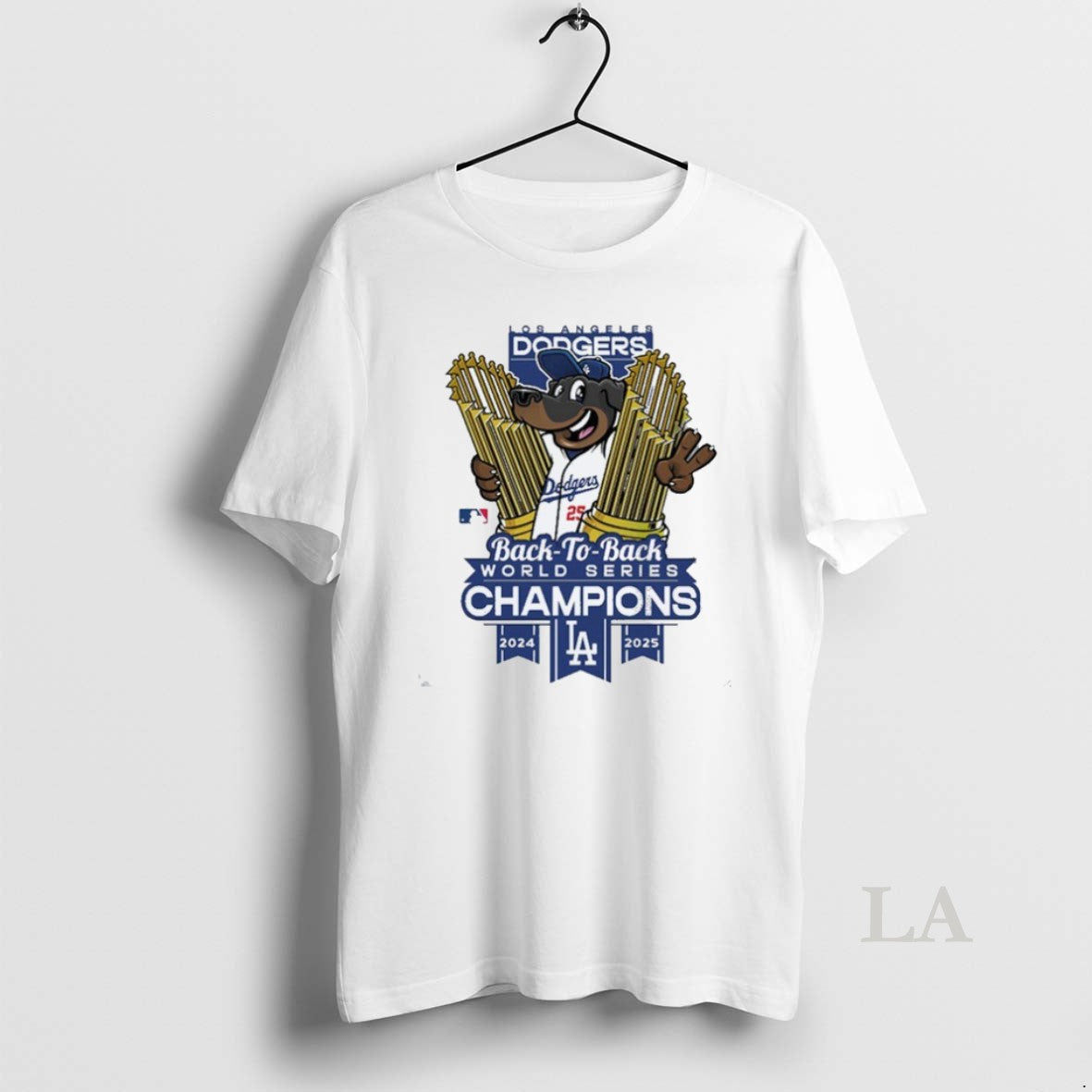 Original Los Angeles Dodgers Winner Mlb Back To Back Mascot Trophy Cup Hug World Series Shirt Hoodie Sweatshirt