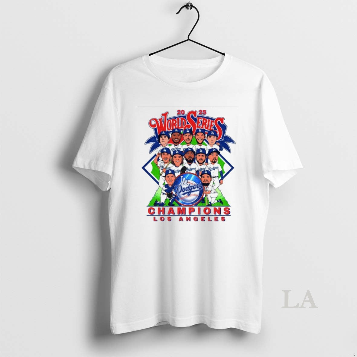 Original Los Angeles Dodgers World Series Champions 2025 Cartoon Art Shirt Hoodie Sweatshirt | PurePodTees.com